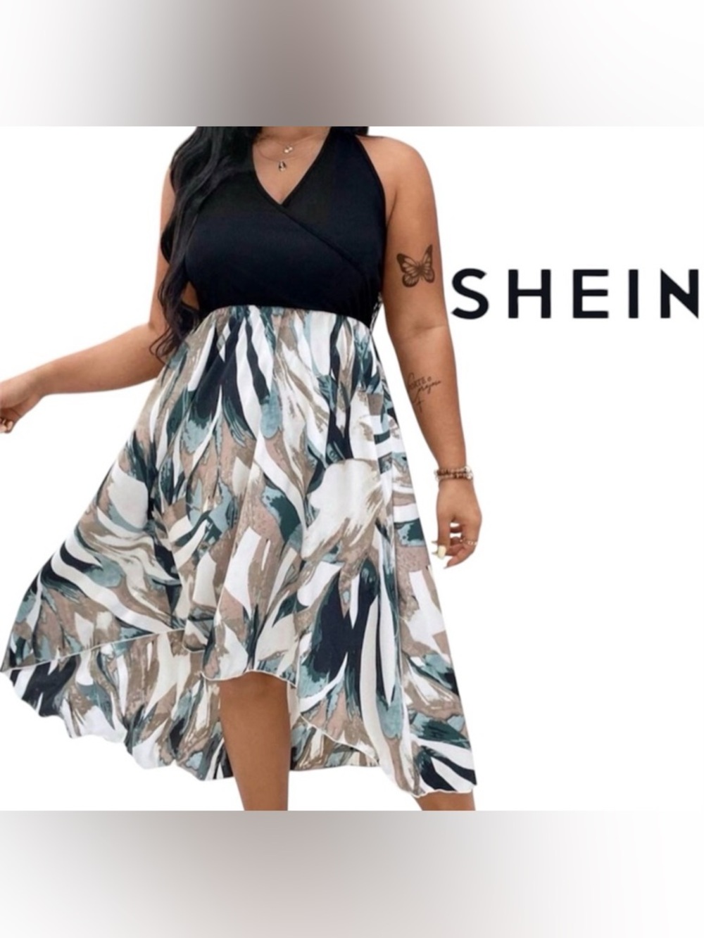 *HOST PICK* NWOT SHEIN SLEEVELESS HALTER DRESS SPLICED WOMENS